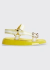 Roger Vivier Vivier Slide Trekky Strass Buckle Sandals In Pal Gldyl