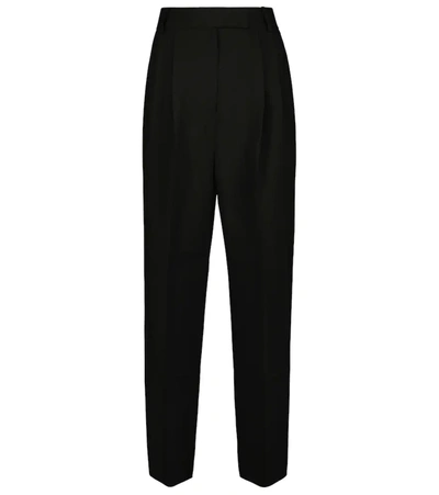 The Frankie Shop Wide-leg Trousers With Tailored Silhouette And Pleated Front In Black
