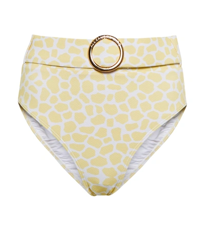 Alexandra Miro Ursula High-rise Bikini Bottoms In Lemon Giraffe