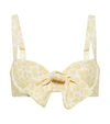 Alexandra Miro Clara Printed Bikini Top In Lemon Giraffe