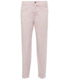 Stella Mccartney Fresh Peach Twisted Seam Crop Straight Leg Jeans In Peach Denim
