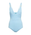 Melissa Odabash Panarea Shirred One-piece Swimsuit In Sky