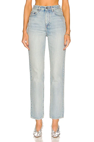 Ganni Lovy Straight-leg Mid-rise Organic-cotton Jeans In Blue