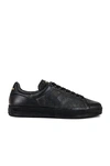 Tom Ford Black Warwick Low Top Leather Sneakers In Black