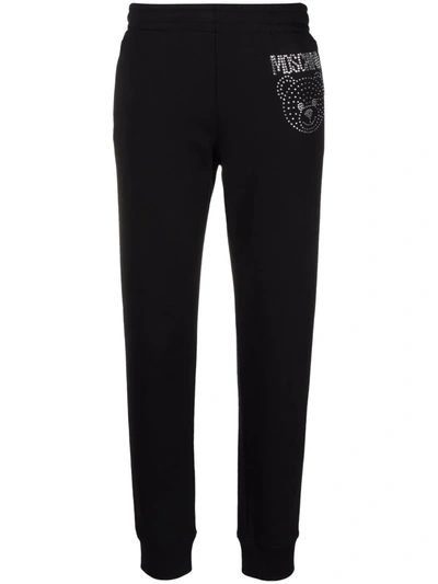 Moschino Gem-embellished Track Trousers In Black