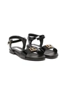 Dolce & Gabbana Logo-plaque Sandals In Black