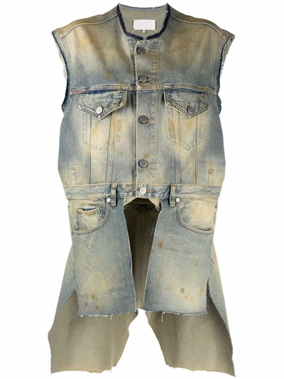 MAISON MARGIELA DERELICT ASYMMETRIC DENIM GILET