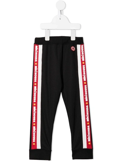 Miki House Kids' Logo-stripe Track Trousers In Black