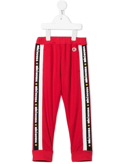 Miki House Kids' Logo-print Track Trousers In Red