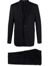 Tagliatore Fitted Single-breasted Suit In Blue