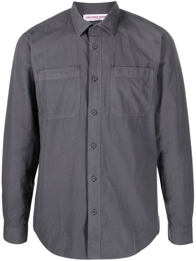 Orlebar Brown Giles Patch-pocket Cotton-poplin Shirt In Grey