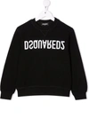Dsquared2 Felpa Girocollo In Cotone Biologico Con Logo In Black