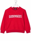 Dsquared2 Logo-print Crew-neck Sweatshirt In Red