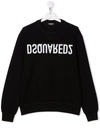 Dsquared2 Felpa Girocollo In Cotone Biologico Con Logo In Black