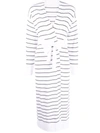 Fabiana Filippi Long Striped Cotton Cardigan In White
