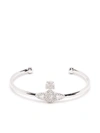 Vivienne Westwood Grace Bas-relief Open Bangle In Silver