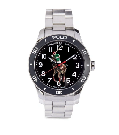 Ralph Lauren Stainless Steel Polo Sport Watch 42mm In Black