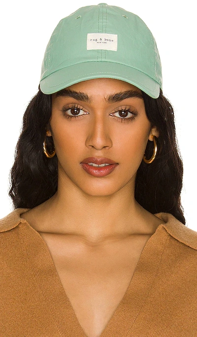 Rag & Bone Addison Logo Baseball Cap In Sage