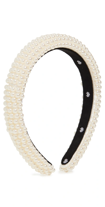 Lele Sadoughi All Over Pearl Alice Headband In Ivory