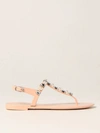 Stuart Weitzman Jaide Crystal-embellished Pvc Sandals In Blush Pink