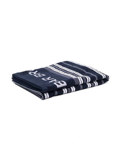 Orlebar Brown Neville Striped Beach Towel In Blau