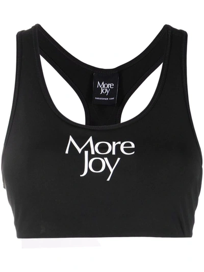 More Joy Logo印花运动文胸 In Black