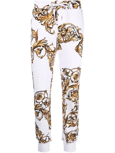Versace Jeans Couture Baroque-pattern Print Track Pants In Weiss