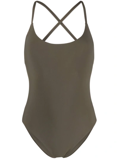 Lido Criss-cross Back Swimsuit In Green