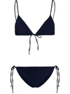 Lido Self-tie Mid-rise Bikini In Blue