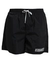 Dsquared2 Icon Metallic-logo Drawstring Swim Shorts In Black