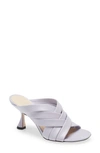 Wandler Louie Woven Lambskin Slide Sandals In Orchid