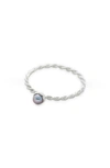 Monica Vinader Corda Skinny Recycled Sterling Silver And Pearl Ring In Silver
