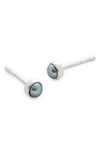 Monica Vinader Cultured Pearl Stud Earrings In Silver