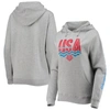 OUTERSTUFF HEATHERED GRAY TEAM USA SWIMMING LOGO PULLOVER HOODIE