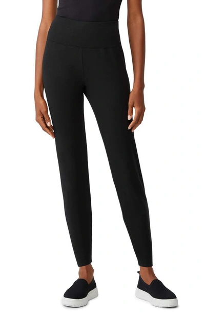 Eileen Fisher High Waist Ankle Leggings In Black