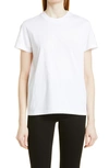 Moncler Lace-up Logo Embossed Cotton T-shirt In White