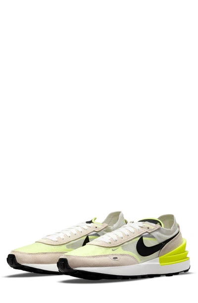 Nike Waffle One Women's Shoes In White/ Black/ Rattan/ Volt