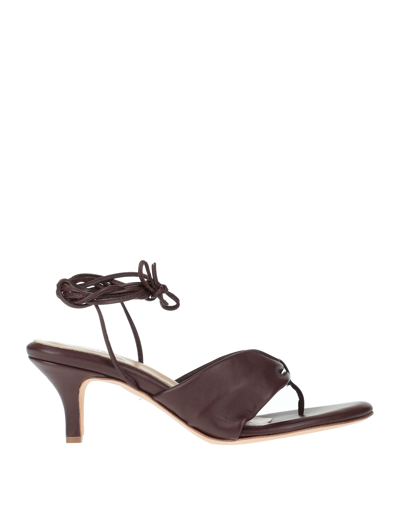 L'arianna Toe Strap Sandals In Brown