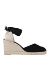 Castaã±er Black Canvas Carina Wedges In Black