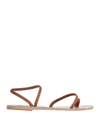 Ancient Greek Sandals Toe Strap Sandals In Camel