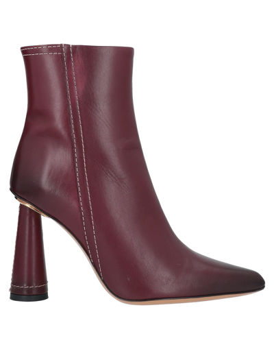 Jacquemus Ankle Boots In Maroon