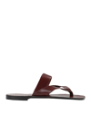 L'ARTIGIANO DEL CUOIO L'ARTIGIANO DEL CUOIO MAN THONG SANDAL BROWN SIZE 7 SOFT LEATHER