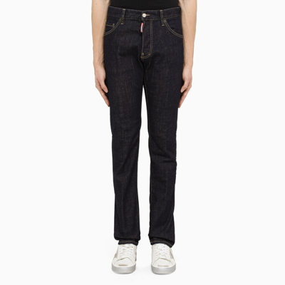 Dsquared2 Dark Blue Straight Jeans In Raw