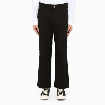 Clot Black Cotton Baggy Trousers