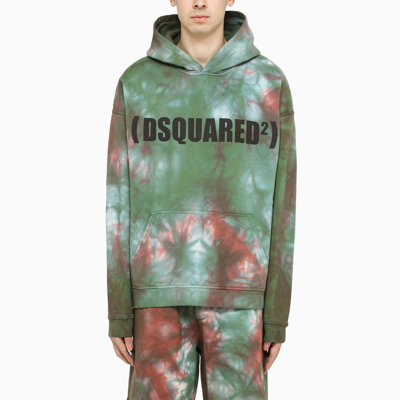 Dsquared2 Tie-dye Logo-print Hoodie In Multi-colored