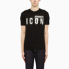 DSQUARED2 BLACK SPRAYED ICON PRINT T-SHIRT