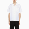 PRADA WHITE LOGO-PRINT SHORT-SLEEVED SHIRT