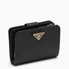 PRADA BLACK SAFFIANO LEATHER SMALL CONTINENTAL WALLET