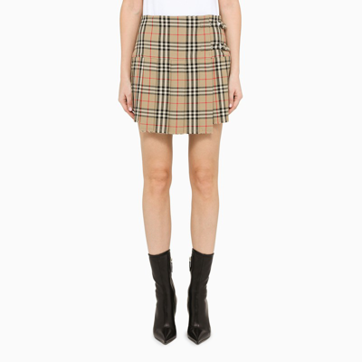 BURBERRY WOOL KILT WITH VINTAGE CHECK MOTIF