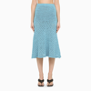 ROTATE BIRGER CHRISTENSEN LIGHT BLUE CROCHET FLARED SKIRT